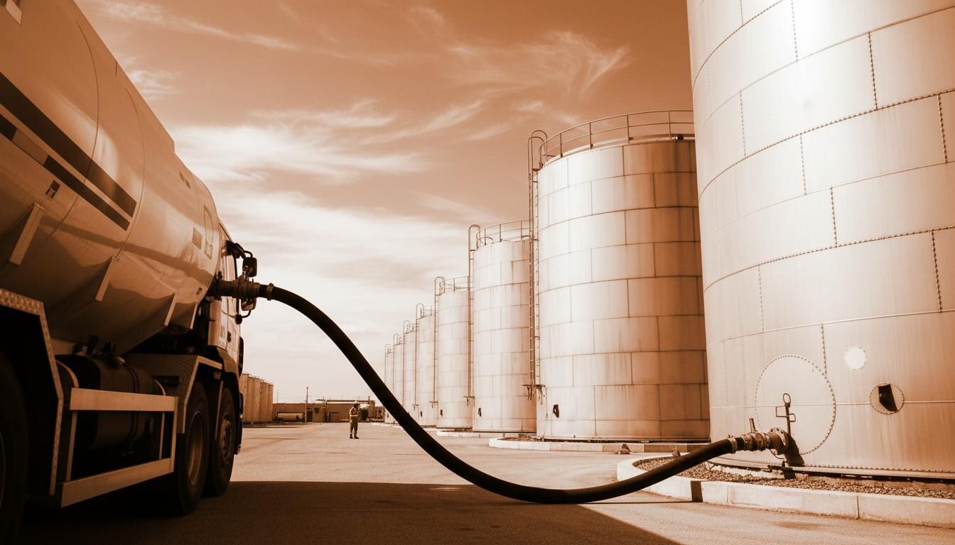 Fuel storage tanks at a depot